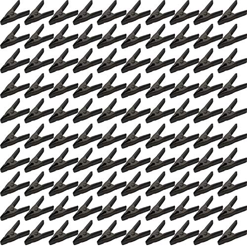 100 pcs. 2" Inch Spring Metal Clamps - All Black - Grip Support Store