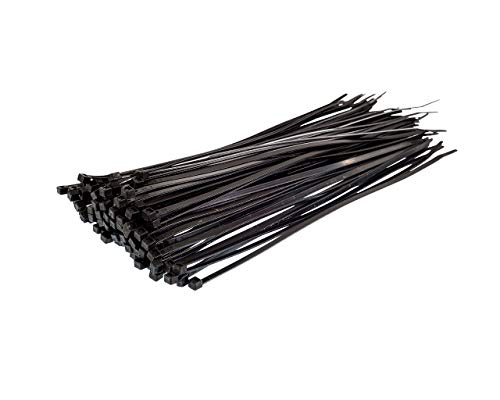 12" Black Zip Ties, 100 Pack, 50lb Strength - Grip Support Store