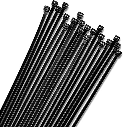 15" Black Zip Cable Ties (100 Pack), 120lbs Tensile Strength - Heavy Duty - Grip Support Store