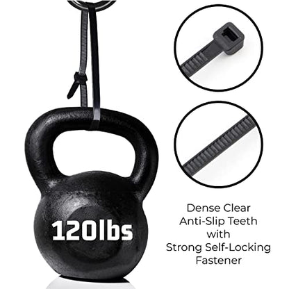 15" Black Zip Cable Ties (100 Pack), 120lbs Tensile Strength - Heavy Duty - Grip Support Store