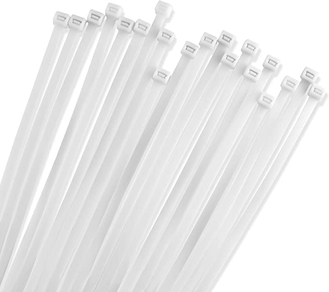15" White Zip Ties (100 Pack)- Heavy Duty - Grip Support Store