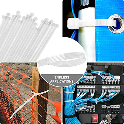 15" White Zip Ties (100 Pack)- Heavy Duty - Grip Support Store