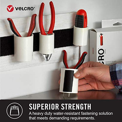 White VELCRO 2" x 15' | Professional Grade Heavy Duty Strength Holds up to 10 lbs on Smooth Surfaces | Indoor Outdoor Use - Grip Support Store