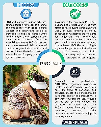 Pro Pad - Thick Kneeling Foam Pad-(XXL) 24 x 14 x 1.5" Black - Grip Support Store