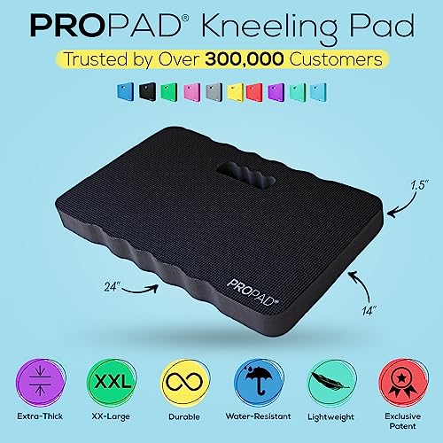 Pro Pad - Thick Kneeling Foam Pad-(XXL) 24 x 14 x 1.5" Black - Grip Support Store