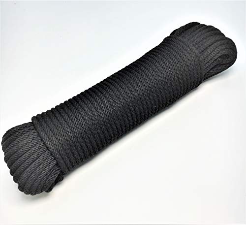 #8 Black Sash Cord, 1/4" x 100' - Grip Support Store