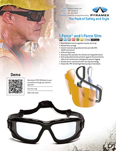 Slim Safety Goggle, Black Frame/Clear Anti-Fog Lens - Grip Support Store