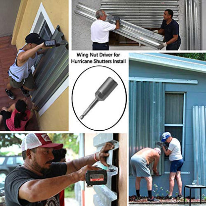 Wing Nut Drill Bit Socket Wrench - 1/4" Hex Shank - Grip Support Store