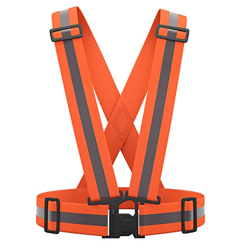Reflective Safety Vest with Hi Vis Bands (Orange, S-XL) - Grip Support Store