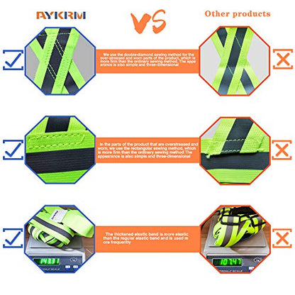 Reflective Safety Vest with Hi Vis Bands (Orange, S-XL) - Grip Support Store