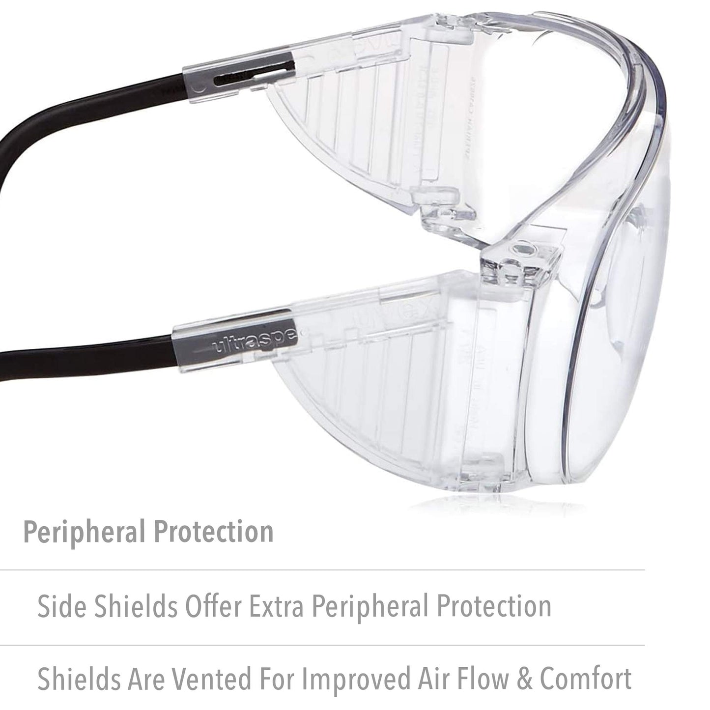 Ultra-Spec Safety Glasses with Clear extreme Anti-Fog Lens - Grip Support Store