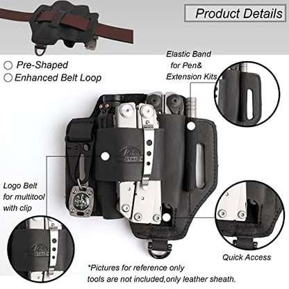 Black Leather Multitool Pouch - Grip Support Store