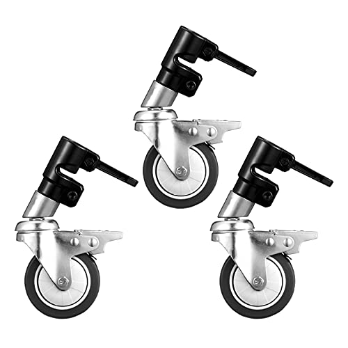 C Stand Wheels with Swivel Locking Casters - Set of 3 - Grip Support Store