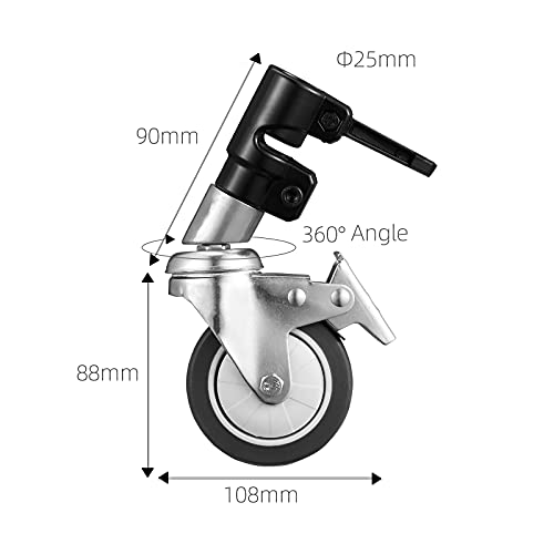 C Stand Wheels with Swivel Locking Casters - Set of 3 - Grip Support Store