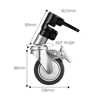 C Stand Wheels with Swivel Locking Casters - Set of 3 - Grip Support Store