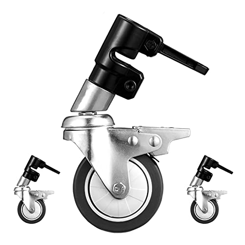 C Stand Wheels with Swivel Locking Casters - Set of 3 - Grip Support Store