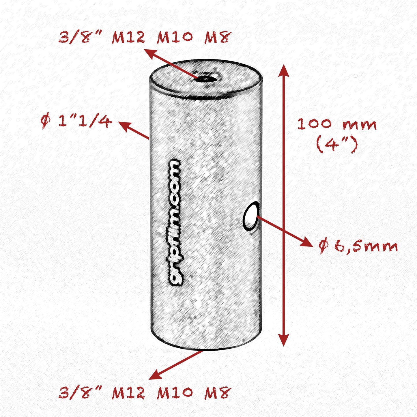 3/8, M12, M10, M8 STARTER PIN  KIT 1" 1/4 (CALLED) 42mm - Grip Support Store