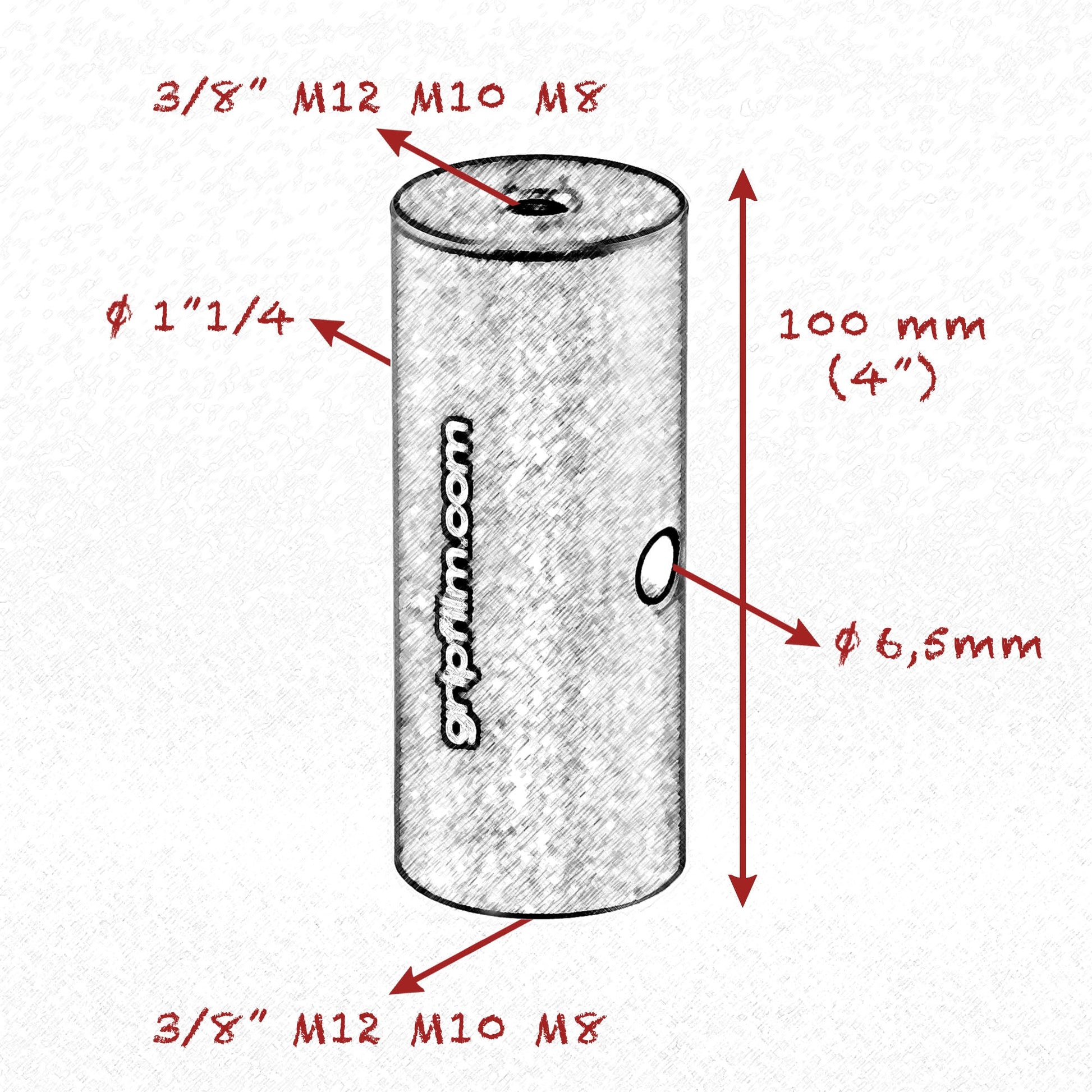3/8, M12, M10, M8 STARTER PIN  KIT 1" 1/4 (CALLED) 42mm - Grip Support Store