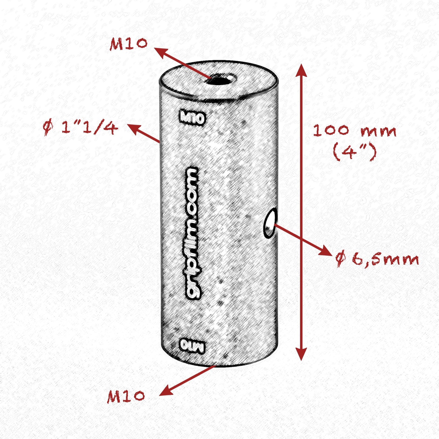 M10 - M10 STARTER PIN 1" 1/4 (CALLED) 42mm SET - Grip Support Store