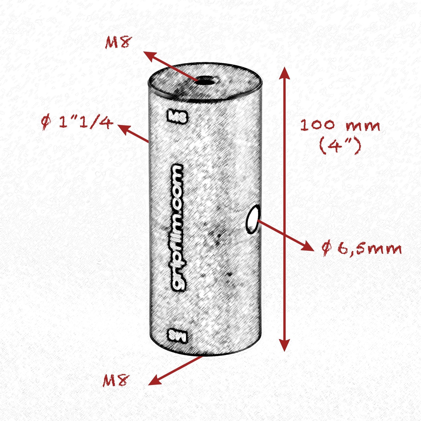 M8 - M8 STARTER PIN 1" 1/4 (CALLED) 42mm SET - Grip Support Store