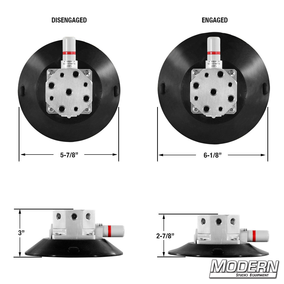 6" Suction Cup with Multi-Thread Block - Grip Support Store