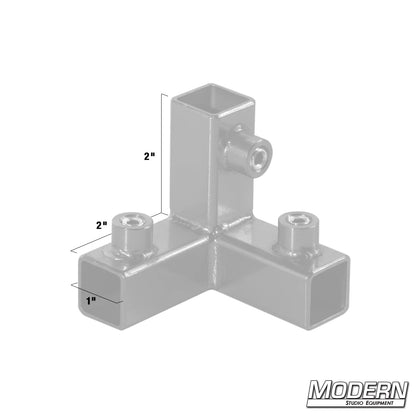 3-Way Pass Through Corner for 3/4" Square Tube - Grip Support Store