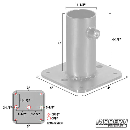 Pipe Flange Base for 1-1/4" Speed-Rail® - Grip Support Store